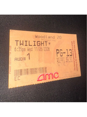 2008 Twilight Movie Release AMC Movie Ticket Stub Orange Red